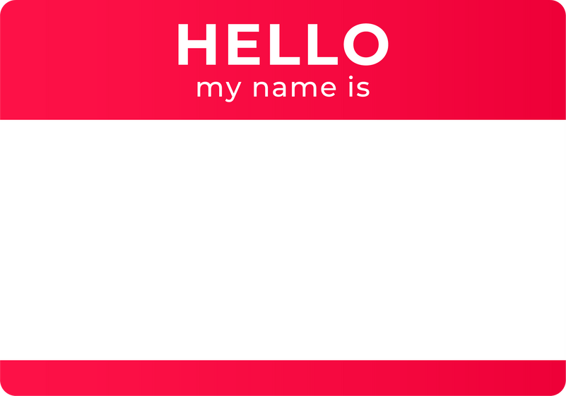 Name tag sticker