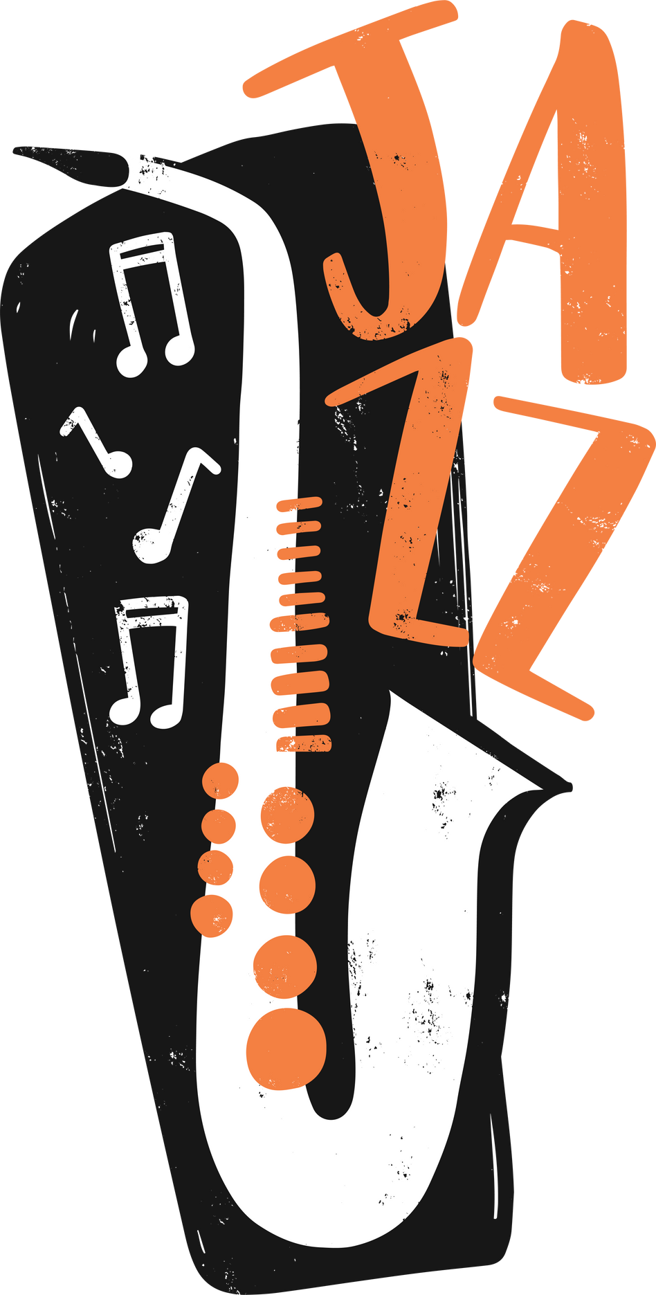 Saxophone with Jazz Lettering 